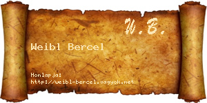 Weibl Bercel névjegykártya